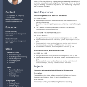 blue simple professional resume